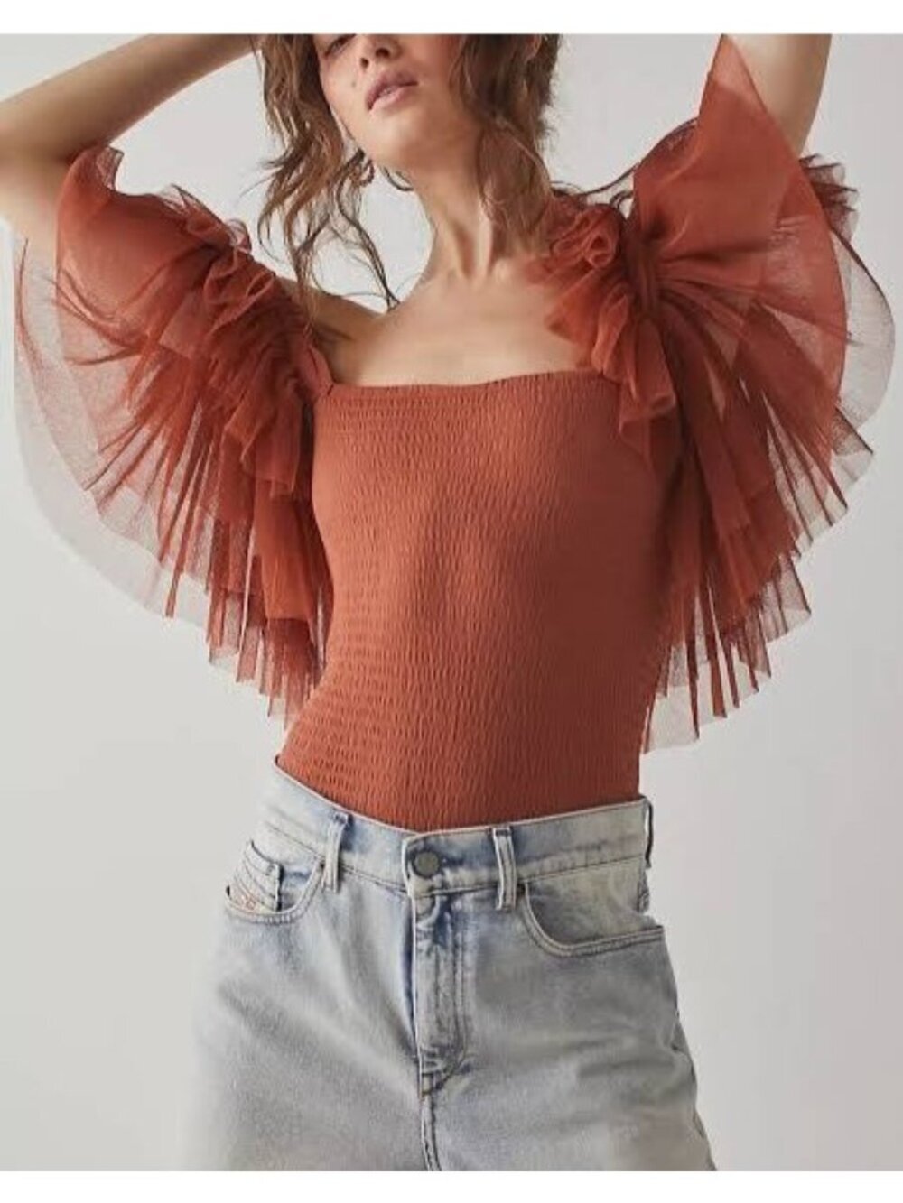 NWT Free People Intimately Kill the Lights Bodysuit Size S Coquette Feminine